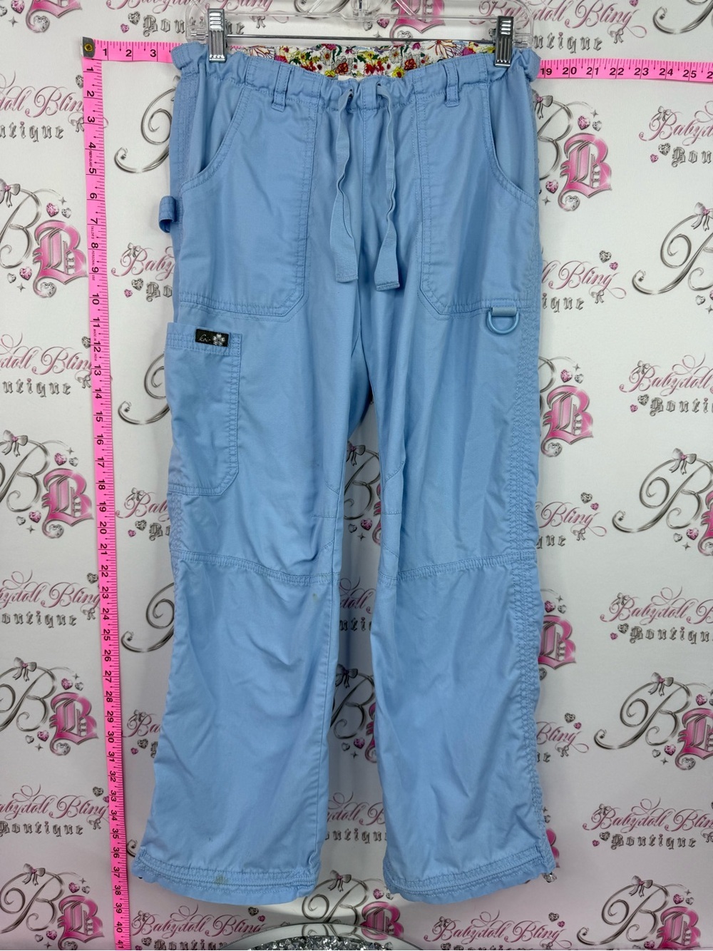 koi scrubs cargo pants Light Blue Drawstring Cargo Scrub Pants petite